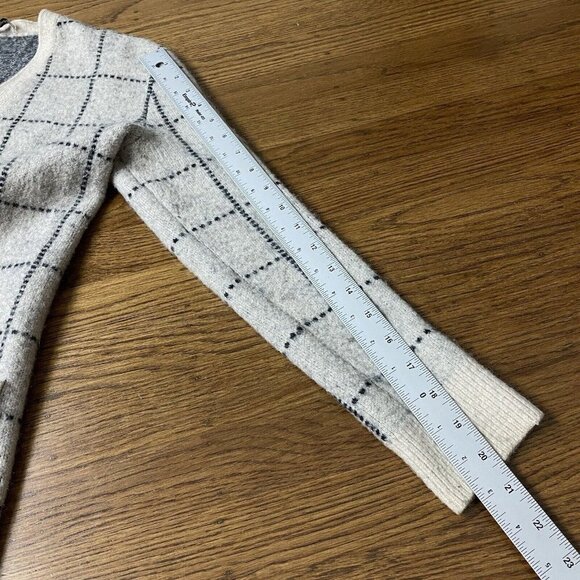 Madewell Ryder Cardigan Women XS Merino Wool Alpaca Blend Windowpane Open Duster - Picture 10 of 11